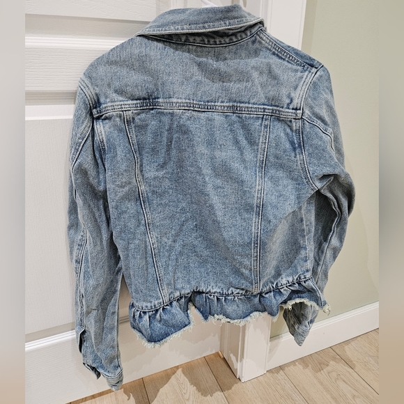 Listicle Jean Jacket With Ruffle Trim - Picture 4 of 4